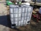 250 GALLON PLASTIC TOTE WITH FORKABLE CAGE BOTTOM VALVE