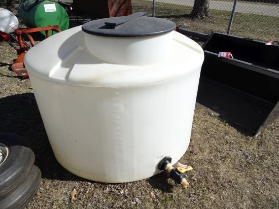500 GALLON POLY TANK WITH VALVE