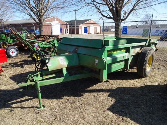 JOHN DEERE 450 MANURE SPREADER, PIN HITCH, RUBBER TIRES