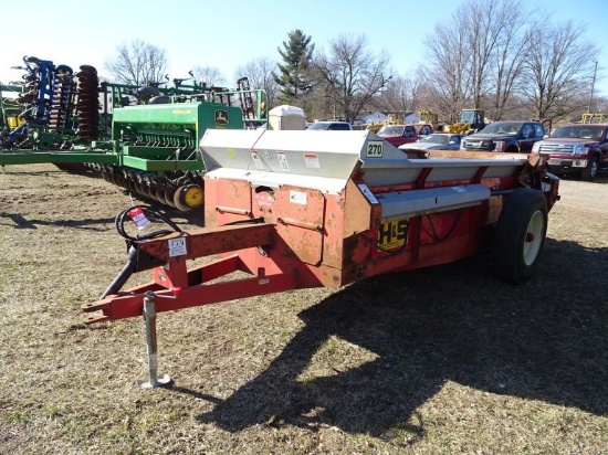 H & S 270 MANURE SPREADER, PTO DRIVEN, HYDRAULIC END GATE, PIN HITCH, S/N 3