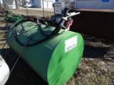 500 GALLON FUEL TANK WITH PUMP AND HOSE