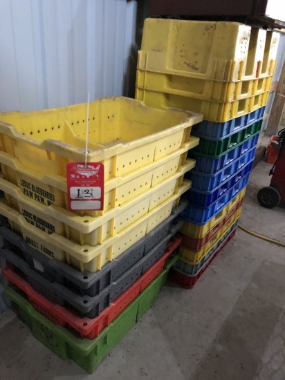 PLASTIC BLUEBERRY CRATES, APPROX (22)