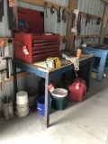 WORK BENCHES (2), SIZES ARE 60'' x 30'' x 36'', OTHER IS 96'' x 34'' x 37''