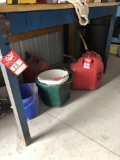 ASSORTED GAS CANS AND BUCKETS
