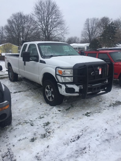 2011 FORD F250 EXTENDED CAB PICKUP, 6.2L GAS ENGINE, AUTO TRANS, 4x4, BRUSH