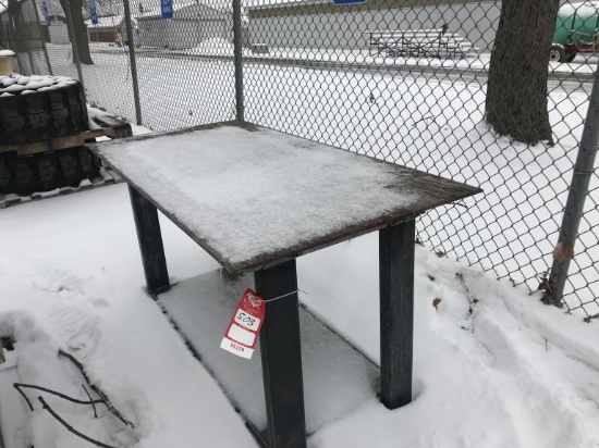 NEW STEEL TABLE, APPROX 30'' WIDE x 60'' LONG x 32'' TALL