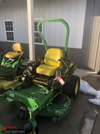 2015 JOHN DEERE Z930A ZERO TURN MOWER WITH MULCH, 60'' DECK, 480 HOURS SHOWING, SN:ITC920MVJET021429