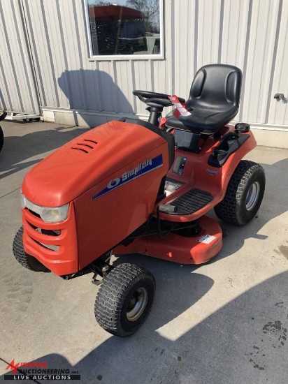 SIMPLICITY RIDING LAWN MOWER, 38'' DECK, NON RUNNING, 2-123332