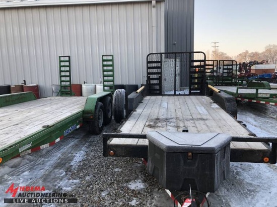 2013 LOADTRAIL TANDEM AXLE TRAILER, 10,000LB, 83''X18', HD REAR GATE, VIN:4ZECH1823D1033040, 140929