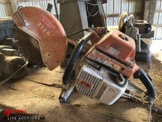 STIHL TS760 CUT OFF SAW, 111CC, GAS ENGINE, 14'' BLADE CAPCITY, WITH WATER