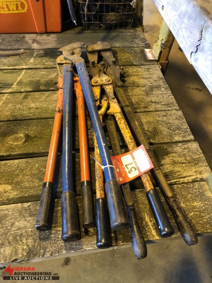 ASSORTED BOLT CUTTERS AND WIRE CUTTER