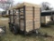 ASSEMBLED TANDEM AXLE TRAILER, 5' X 10' WITH 6' WOOD SIDES, SWING DOOR, CANVAS TOP, 2'' BALL, SELLS 