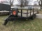 1966 ASSEMBLED TANDEM AXLE TRAILER, 8' X 17', FRONT 1/2 RAIL, NEW DECK, BRAKES, LIGHTS, PINTLE HITCH