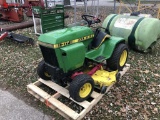 JOHN DEERE 317 LAWN TRACTOR, WITH DECK, NON-RUNNING, MOTOR TURNS OVER