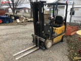 YALE HARD TIRE FORKLIFT, 2050 LBS CAPACITY, PROPANE POWERED, 3-STAGE MAST, SIDE SHIFT, PROPANE TANK 