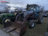 FORD 8000 TRACTOR WITH LOADER, DIESEL ENGINE, CAB, 3-POINT (NO TOP LINK), 2 REMOTES CURRENTLY USED F