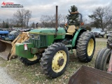 JOHN DEERE 5400 TRACTOR, 1996, MECHANICAL FRONTWHEEL DRIVE, 3-POINT (NO TOP LINK), PTO, 2 REMOTES, O