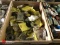 BOX OF ASSORTED SMALL JOHN DEERE PARTS, INCLUDES ASSORTED BEARINGS, SPRINGS, SEALS, SPROCKETS, AND M