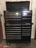 CRAFTSMAN BALL BEARING GRIP LATCH 40.5'' WIDTH X 18'' HEIGHT X 16'' DEPTH 8-DRAWER TOOL BOX, AND A C