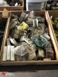BOX OF ASSORTED CASE BRAND BEARINGS, SEALS, CAPS, AND MISCELLANEOUS OTHER PARTS, MOST APPEAR TO BE N