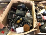 BOX OF MISCELLANEOUS 12V LIGHTING COMPONENTS FOR SEMI TRAILERS, INCLUDES SOME WIRING AND MISCELLANEO