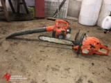 HUSQVARNA AUTO TUNE, MODEL 555, GAS POWERED CHAINSAW WITH 20'' BAR, ENGINE PULLS THROUGH AND HAS COM