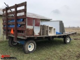 KILLBROS 1075 10 TON RUNNING GEAR WITH 18' FLATBED, SOME WOOD NEEDS TO BE REPLACED, S/N: D49400254