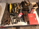 ASSORTED HAND TOOLS, SAWS, HAND DRILLS & BITS, PLUS MORE