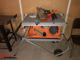 RIDGID TS2400-1 CONTRACTORS PORTABLE TABLE SAW WITH STAND, 10'', 120 VOLT SINGLE PHASE