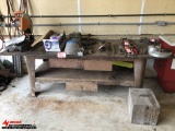 WELDING TABLE, 103'' LONG X 37'' DEEP X 33-1/2'' TALL, CONTENTS NOT INCLUDED