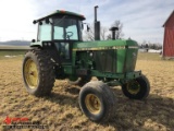 JOHN DEERE 4050 TRACTOR, 1990, 466 ENGINE, 15-SPEED POWERSHIFT, 3 PT, PTO, CAB, 2 REMOTES, 2WD, 18.4