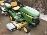 JOHN DEERE X320 RIDING LAWN MOWER, 2012, 54'' DECK, HYDROSTATIC TRANS, 359 HOURS SHOWING, S/N: 1M0X3