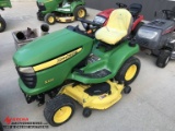 JOHN DEERE X320 RIDING LAWN MOWER, 2008, 48'' DECK, HYDROSTATIC TRANS, 477 HOURS SHOWING, S/N: M0X32