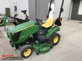 JOHN DEERE 1023E COMPACT TRACTOR, 2012, 54D 54D DRIVE OVER AUTO CONNECT MOWER DECK, 3-POINT, PTO, 4W