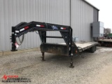 2017 LOAD MAX TANDEM AXLE GOOSENECK TRAILER, SINGLE WHEEL, RAMPS, 102'' X 28', 14,000LB, VIN: 4ZEGS2