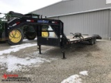 2015 LOAD MAX TANDEM AXLE 5TH WHEEL TRAILER, SINGLE WHEEL, RAMPS, 102'' X 28', COMES WITH DRAW TITE 