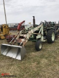 OLIVER 1850 TRACTOR WITH LOADER ATTACHMENT, 3-POINT, PTO, 2-REMOTES (ONE IS BEING USED FOR LOADER), 