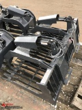UNUSED STOUT ROCK BUCKET/BRUSH GRAPPLE COMBO HD72-3 OPEN-END, SKID STEER QUICK ATTACH