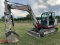 TAKEUCHI TB175 RUBBER TRACK MINI EXCAVATOR, PUSH BLADE, 35'' BUCKET WITH TE