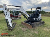 2017 BOBCAT E50 RUBBER TRACK MINI EXCAVATOR, PUSH BLADE, HYDRAULIC THUMB, K