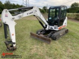 2008 BOBCAT 335 RUBBER TRACK MINI EXCAVATOR, AUX HYDRAULICS, CAB, HEAT & AI