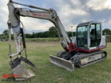 TAKEUCHI TB175 RUBBER TRACK MINI EXCAVATOR, PUSH BLADE, 35'' BUCKET WITH TE