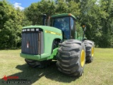 1999 JOHN DEERE 9300 TRACTOR, 4WD, BARE BACK, 4 REMOTES, POWER SHIFT TRANS,