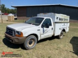 2000 FORD F250 REGULAR CAB SERVICE TRUCK, POWER STROKE DIESEL, AUTO TRANS, 291,337 MILES SHOWING