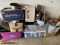 LOT OF KITCHEN RELATED ITEMS, COFFEE MAKERS, CLEANERS, PANS, CUPS, ETC.