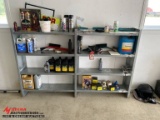 SHELF CONTENTS, JOHN DEERE OIL, FILTERS, TORCH KIT