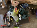 ASSORTED GARDEN ITEMS & GRILLING UTENSILS