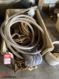 PLASTIC ANIMAL CRATES AND ASSORTED ROPE, HOSE & MORE