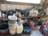 FUEL CANS, MOTOR OIL, OIL PAN & BUCKETS