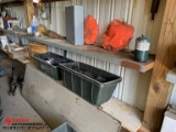 ASSORTED ITEMS INCLUDING PLASTIC TOTES, GLASS & MORE